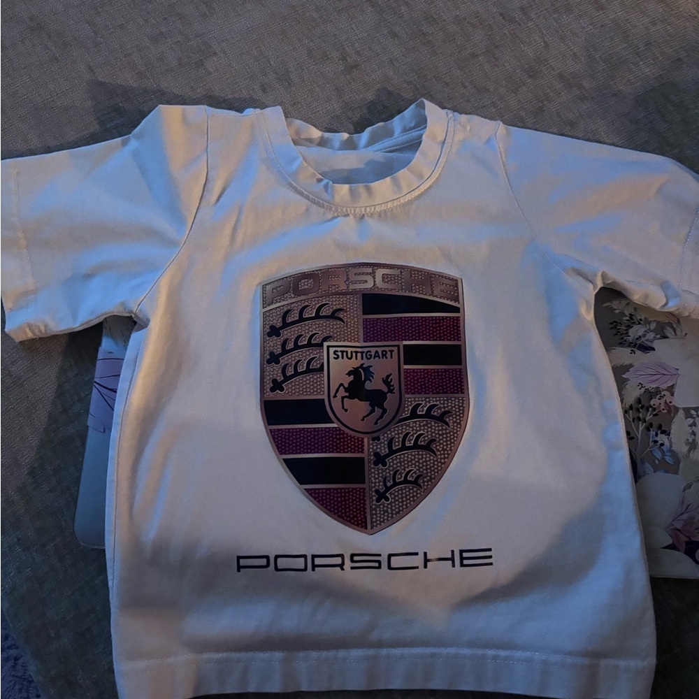 Porsche Design Kids White Tee with Logo